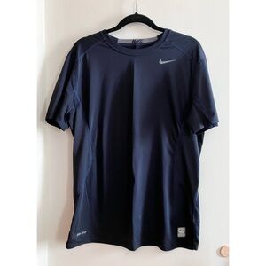 Nike Pro-Combat Dri-FIT Fitted Navy Short-Sleeve Tee Men’s L